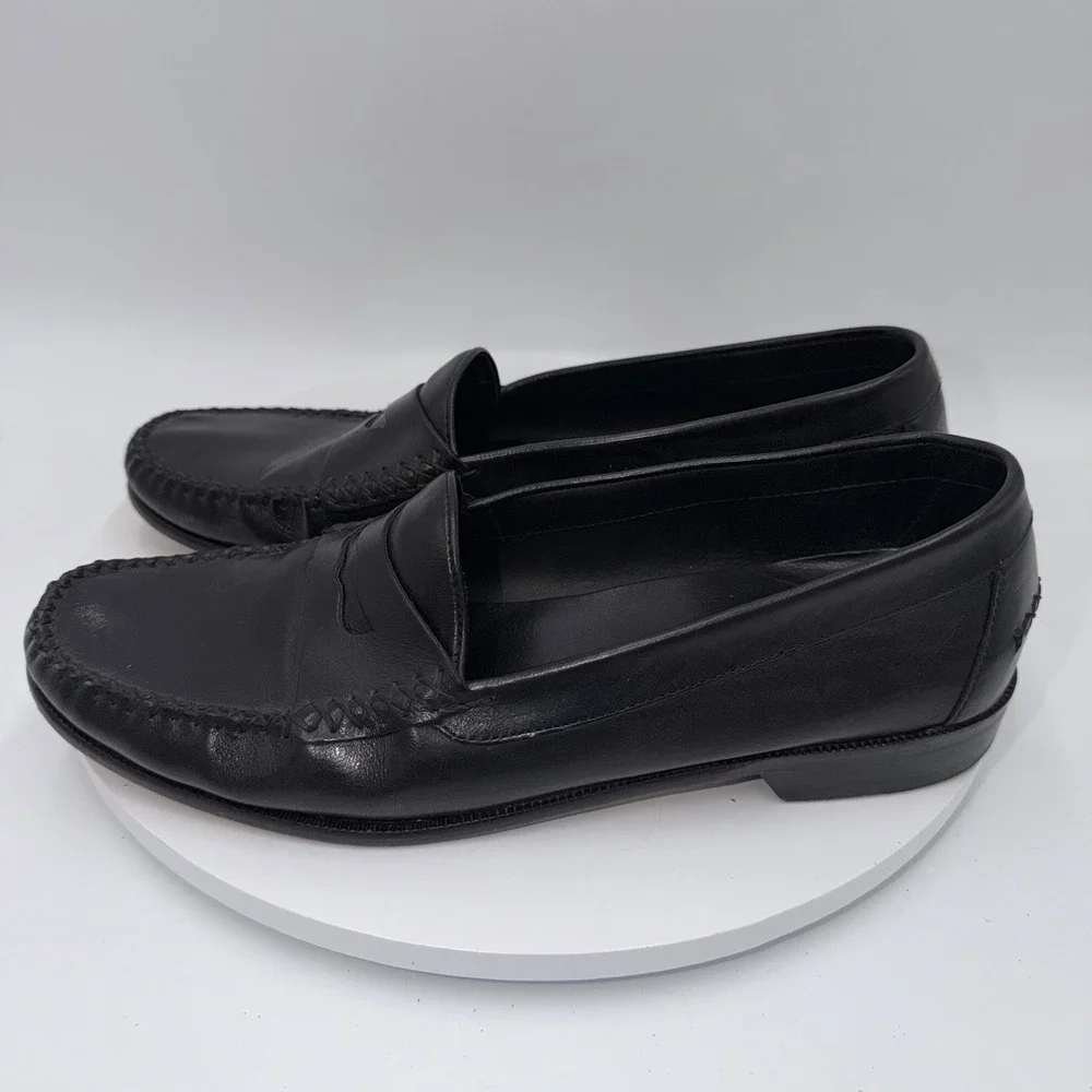 Cole Haan Men's Black Leather Slip On Loafers Size 10